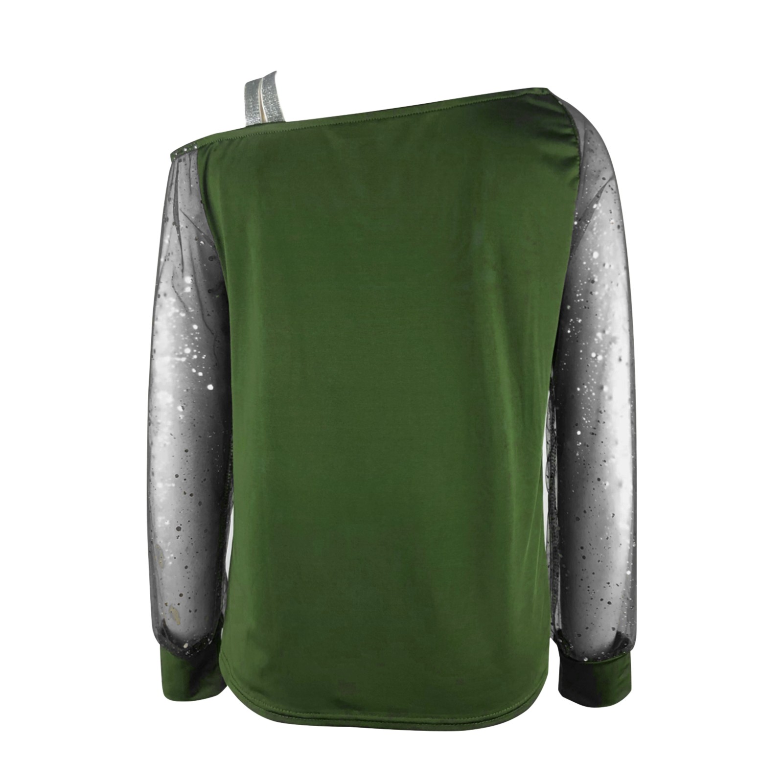 thumbnail image 3 of Top sexy de manga larga con hombros descubiertos para mujer - Diseño con lentejuelas y pedrería - Blusa informal para fiestas de otoño/invierno (S-XXL), 3 of 8